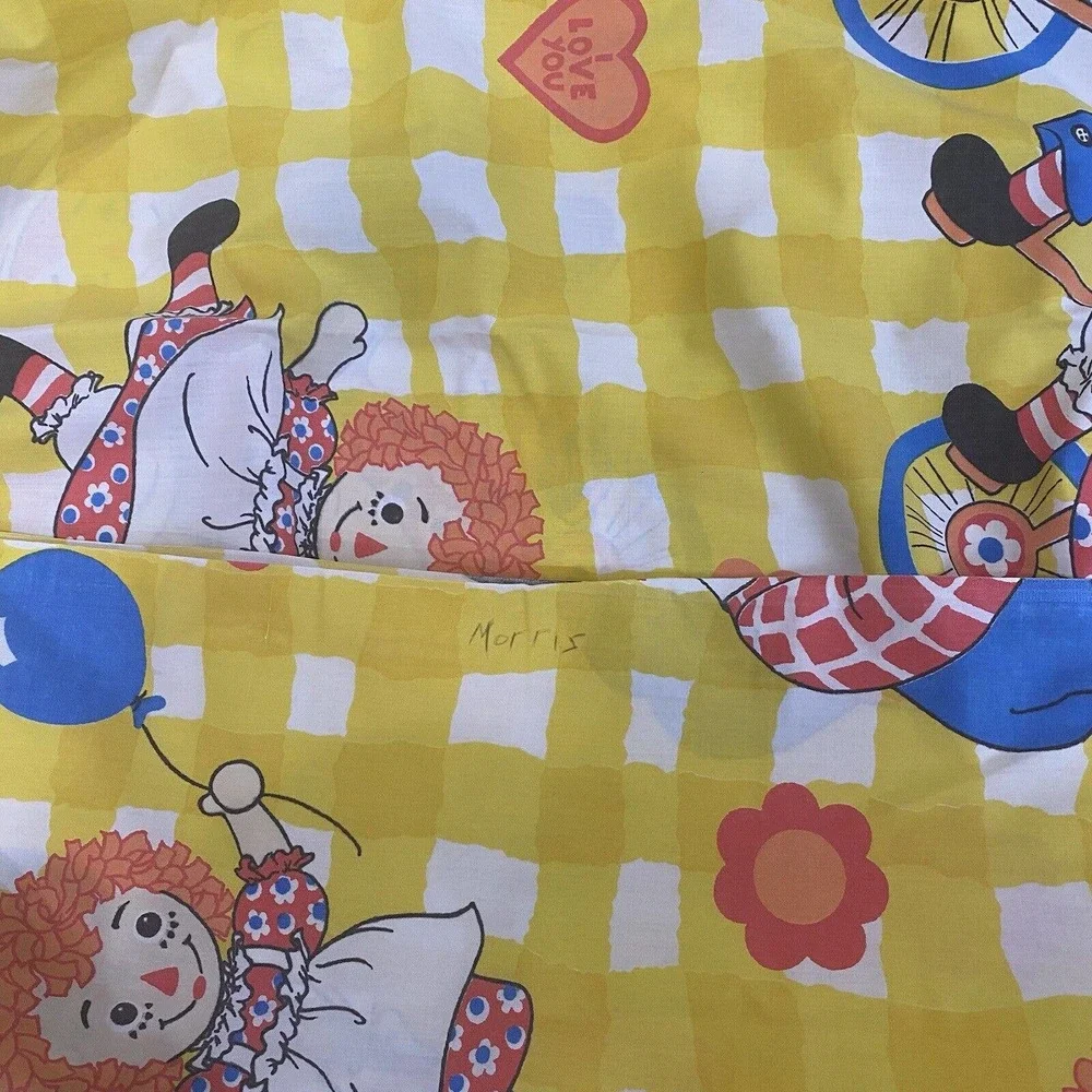 Vintage Raggedy Ann Andy Doll Flat Sheet